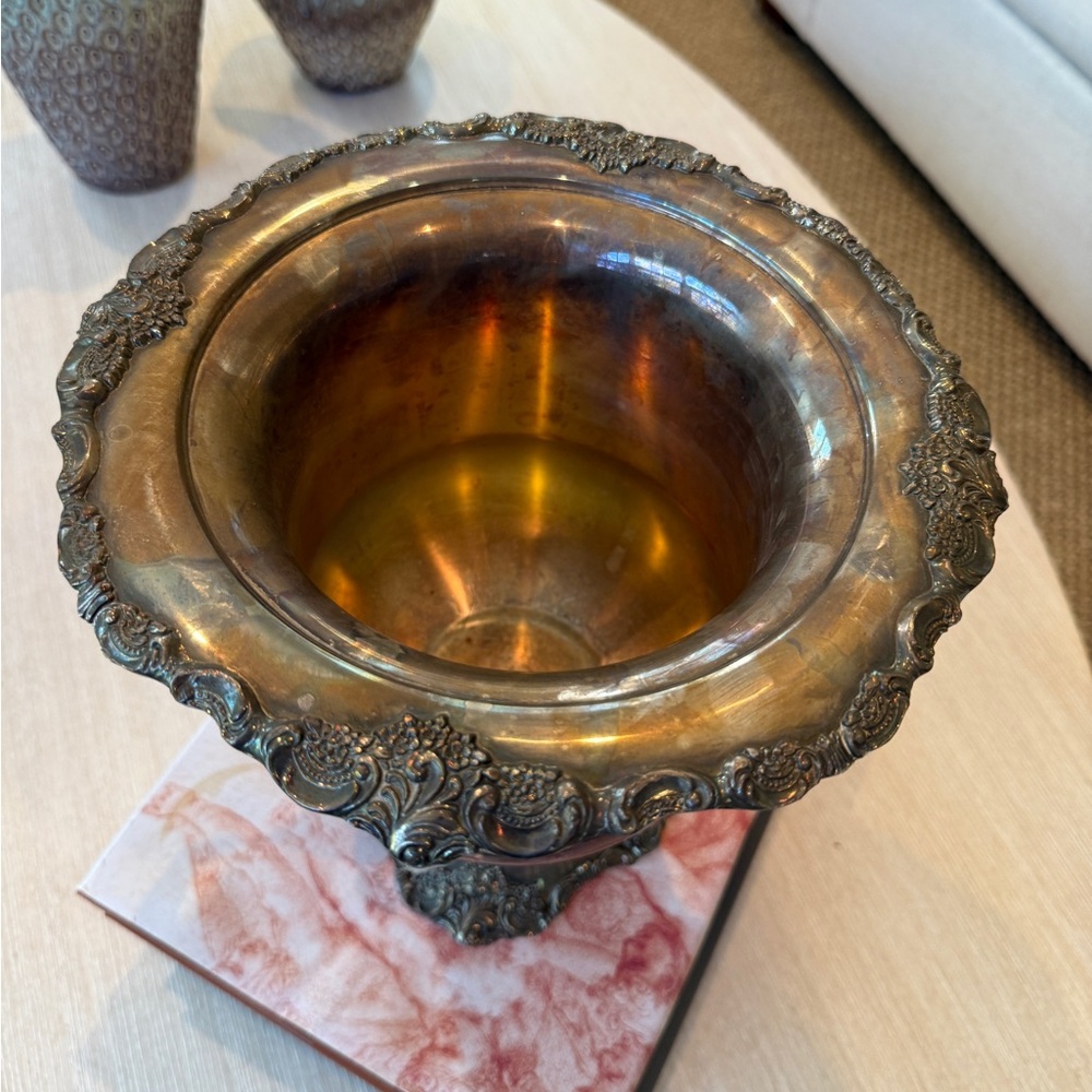 BAROQUE BY WALLACE SILVERSMITHS SILVERPLATE CHAMPAGNE WINE ICE BUCKET  #243 - Picture 6 of 12